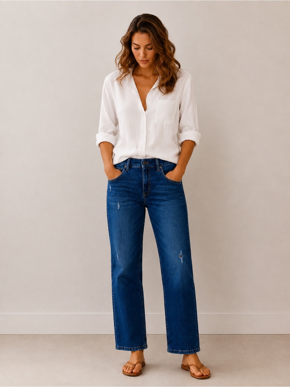Kut from the Kloth Straight Leg Jeans in Blue Denim